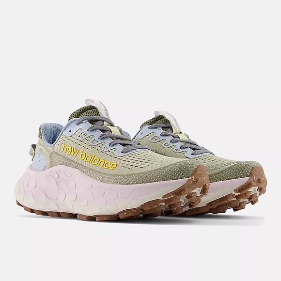 New Balance Fresh Foam X More Trail v3 Sneakers - Fatigue Green w/ Sunflower - Picture 6 of 10